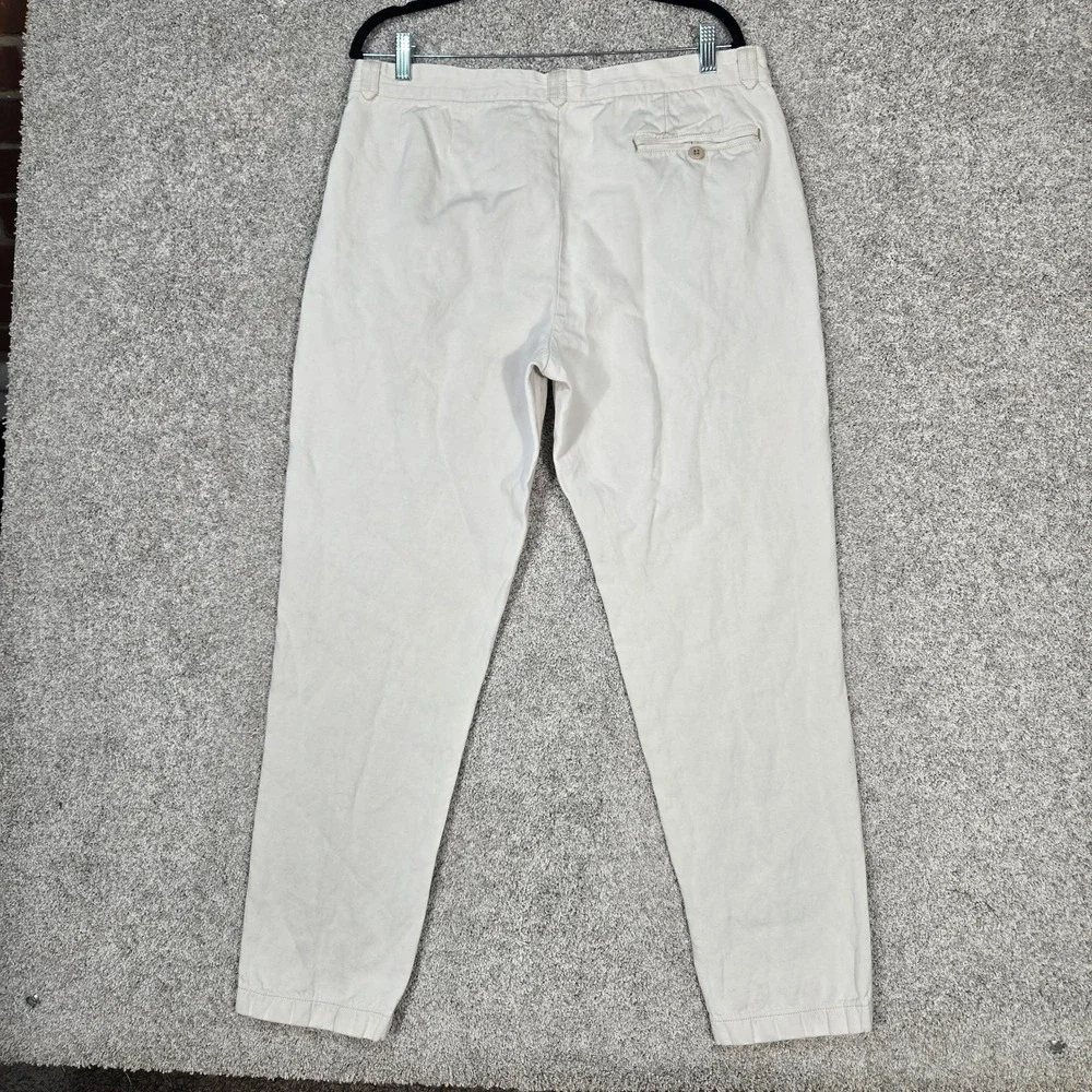 J Crew Wallace & Barnes Double pleated Chino Pant Linen blend 34x32 button fly